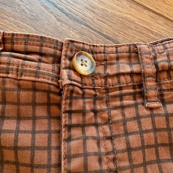 Marine Layer Rust Plaid Cropped Pants - Picture 12 of 15